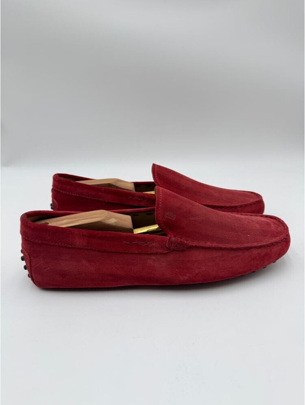 Men's Tod's Tods Gommini Red Suede Slip on Loafer Size 8.5 UK